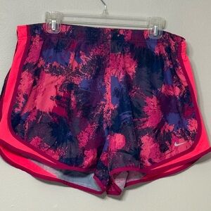 Nike Women's Vibrant Pink and Navy Athletic Shorts